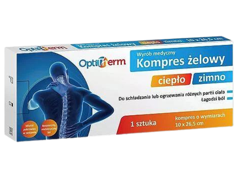 Zdjęcie przedstawia wyrób medyczny OptiTherm Kompres żelowy ciepło-zimno.