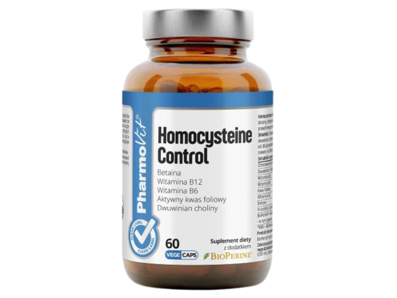 Zdjęcie przedstawia suplement diety PHARMOVIT Homocysteine Control, kapsułki