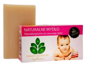 POWRÓT DO NATURY Naturalne Mydło Hipoalergiczne dla niemowląt i dzieci, kostka