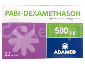 Zdjęcie przedstawia lek na receptę Pabi-Dexamethason, tabletki, 500 µg.