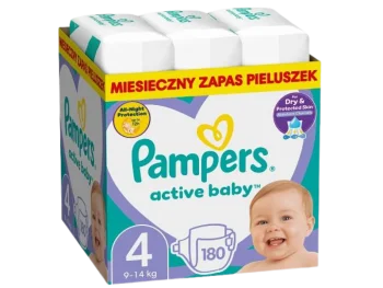 Zdjęcie produktu Pampers Active Baby Pieluszki dla dzieci, rozmiar 4, pieluchomajtki