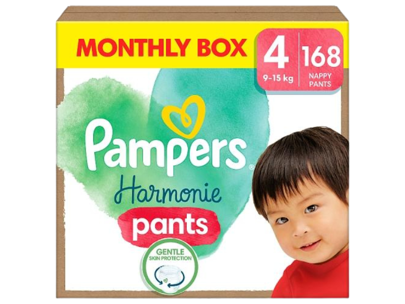 Zdjęcie przedstawia wyrób medyczny Pampers Harmonie Baby, pieluchomajtki.