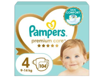 Zdjęcie przedstawia wyrób medyczny Pampers Premium Care Pieluszki rozmiar 4, 9-14kg, pieluchomajtki.
