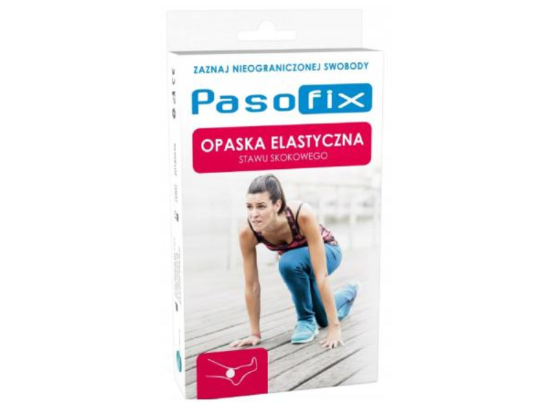 Zdjęcie przedstawia wyrób medyczny PasoFix Opaska elastyczna stawu skokowego.