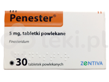 Zdjęcie przedstawia lek na receptę Penester, tabletki powlekane, 5 mg.