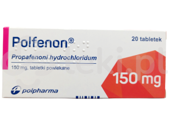 Zdjęcie przedstawia lek na receptę Polfenon, tabletki powlekane, 150 mg.