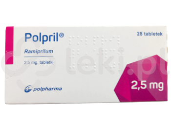 Zdjęcie przedstawia lek na receptę Polpril, tabletki, 2,5 mg.