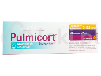 Zdjęcie przedstawia lek na receptę Pulmicort, zawiesina do nebulizacji, 0,125 mg/ml.