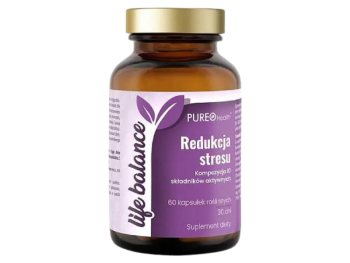 Zdjęcie przedstawia suplement diety Pureo Health Life Balance Redukcja Stresu, kapsułki.