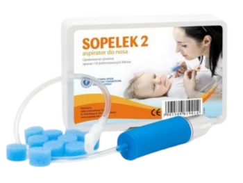 Zdjęcie produktu SOPELEK 2 Aspirator do nosa aparat+10 jednorazowych filtrów, sprzęt medyczny