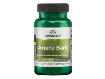 Zdjęcie przedstawia suplement diety SWANSON Arjuna bark extract, kapsułki, 500 mg.
