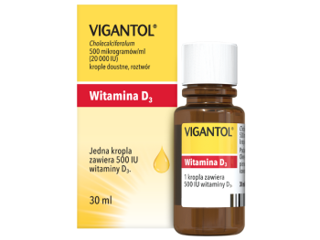 Vigantol 500 mcg/ml (20 000 IU/ml), krople doustne, 500 µg/ml