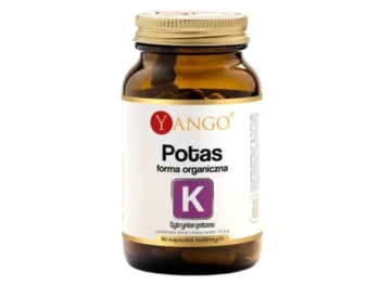 Zdjęcie przedstawia suplement diety YANGO Potas organiczny, kapsułki, 270 mg.