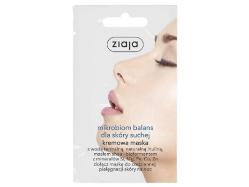 Zdjęcie przedstawia dermokosmetyk ZIAJA MIKROBIOM BALANS Maska do skóry suchej.