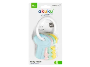 Zdjęcie produktu akuku Grzechotka Klucze 12/144 – pastelowe, zabawka sensoryczna