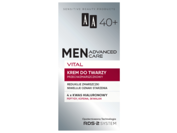 Zdjęcie przedstawia kosmetyk AA Men Advanced Care Vital 40+, krem.