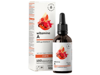 Zdjęcie przedstawia kosmetyk AURA HERBALS Witamina A Forte MCT-Oil, krople.