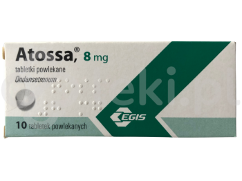 Zdjęcie przedstawia lek na receptę Atossa, tabletki powlekane, 8 mg.