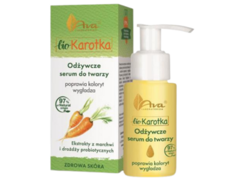 Zdjęcie przedstawia kosmetyk Ava Bio Karotka odżywcze serum do twarzy.