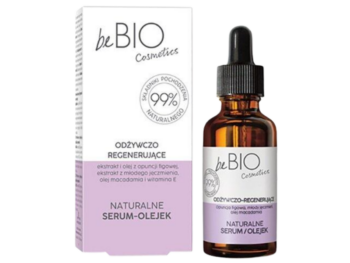Zdjęcie przedstawia kosmetyk BeBio Naturalnie serum-olejek odżywczo-regenerujące.