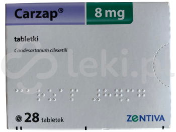 Zdjęcie przedstawia lek na receptę Carzap, tabletki, 32 mg.