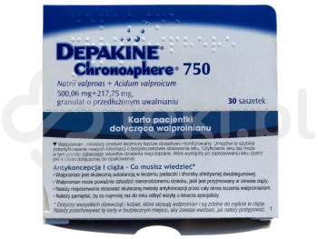 Depakine Chronosphere 750, granulat o przedłużonym uwalnianiu, 217,75 mg + 500,06 mg