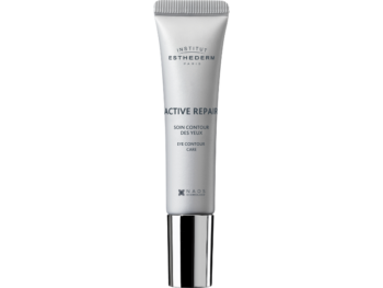 Zdjęcie przedstawia dermokosmetyk Esthederm Active Repair Eye Contour Care regenerujący pod oczy o działaniu odmładzającym, redukującym obrzęki i cienie pod oczami, krem.