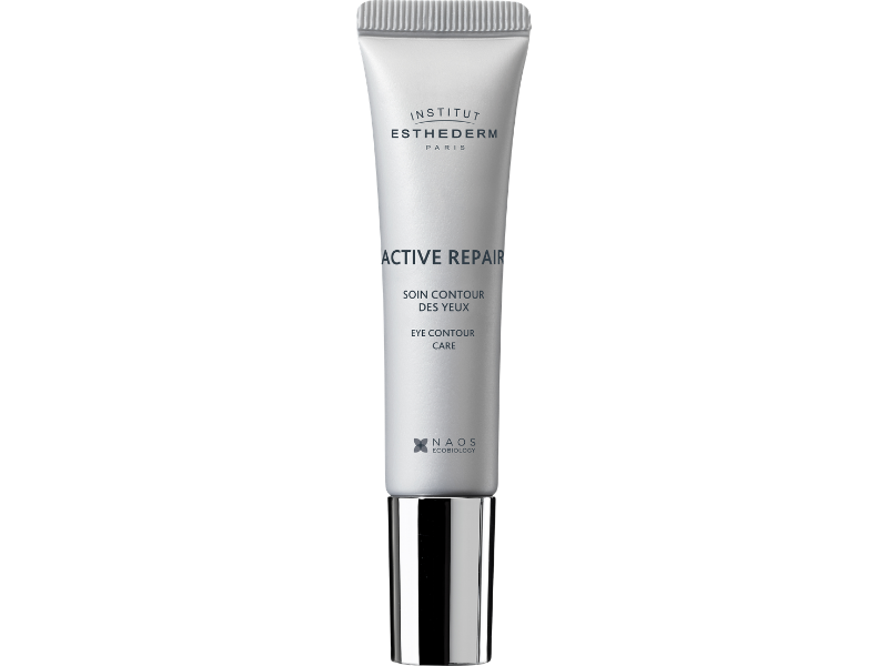 Zdjęcie przedstawia dermokosmetyk Esthederm Active Repair Eye Contour Care regenerujący pod oczy o działaniu odmładzającym, redukującym obrzęki i cienie pod oczami, krem.