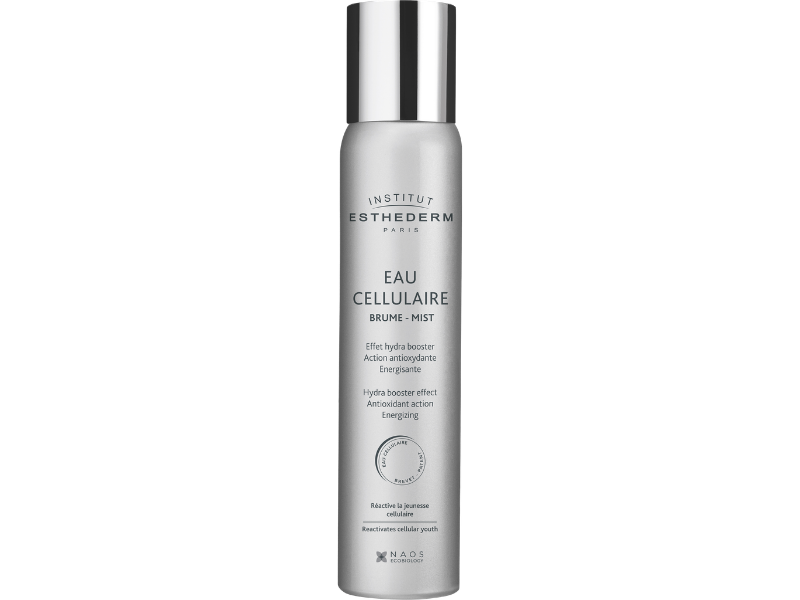 Zdjęcie przedstawia dermokosmetyk Esthederm Cellular Water Mist woda komórkowa o działaniu nawilżającym antyoksydacyjnym i energetyzującym, mgiełka.