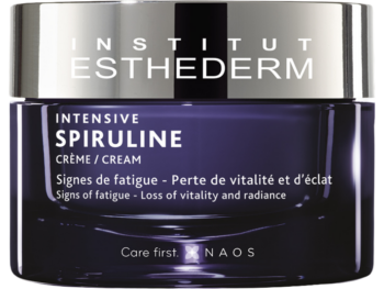 Zdjęcie przedstawia dermokosmetyk Esthederm Intensive Spiruline skoncentrowany krem ze spiruliną o działaniu ujędrniającym i regenerującym