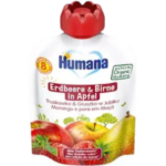HUMANA 100% ORGANIC, smak jabłko-gruszka-truskawka, po 8 miesiącu, mus
