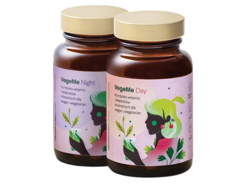 Zdjęcie przedstawia suplement diety Health Labs VegeMe, kapsułki.