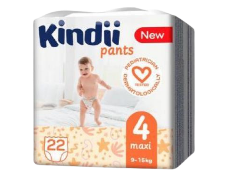 Zdjęcie przedstawia kosmetyk Kindii Pants maxi, pieluchomajtki.