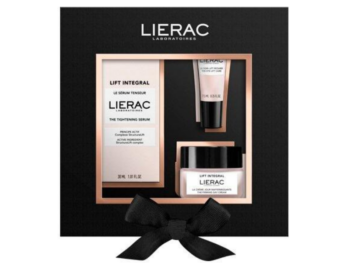 Zdjęcie przedstawia kosmetyk LIERAC Lift Integral serum liftingujące + krem na dzień + krem pod oczy, zestaw.