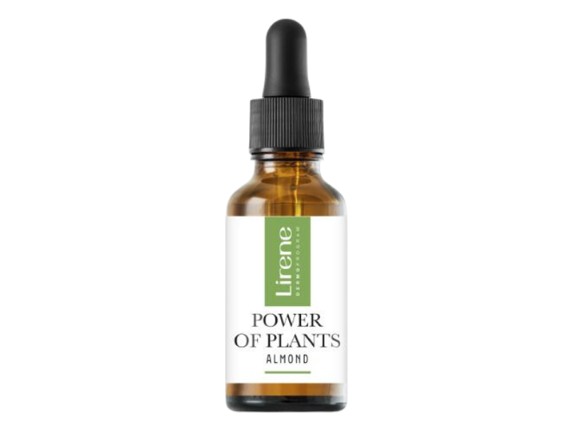 Zdjęcie przedstawia dermoksometyk Lirene Power of Plants migdał odżywcze serum olejkowe.