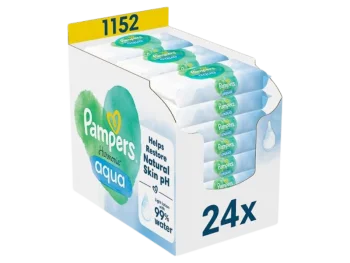 Zdjęcie produktu Pampers Harmonie Aqua nawilżane dla dzieci, chusteczki