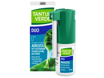 Zdjęcie produktu Tantum Verde Duo, aerozol do jamy ustnej, 1,5 mg + 5 mg/ml