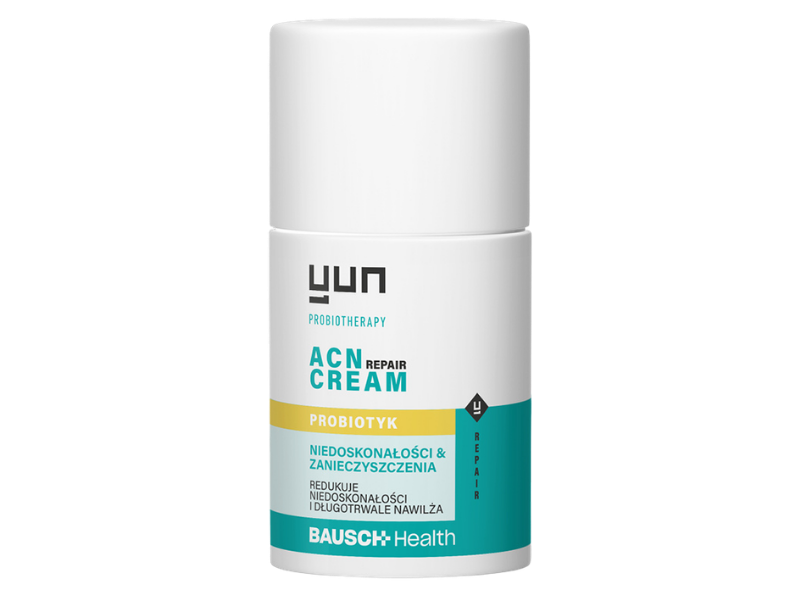 Zdjęcie przedstawia dermokosmetyk Yun ACN Repair Cream krem do twarzy probiotyczny.