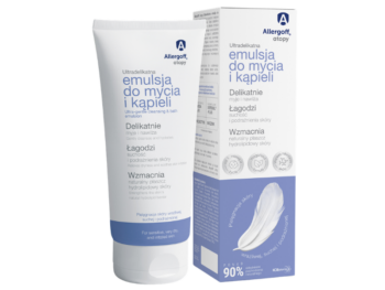 Zdjęcie przedstawia dermokosmetyk Allergoff Atopy ultradelikatna emulsja do mycia i kąpieli.