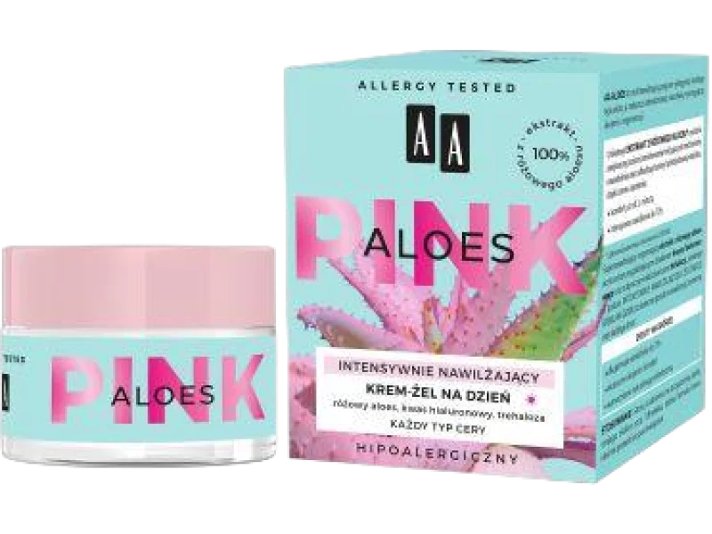 AA ALOES PINK intensywnie nawilżający żelowy krem na dzień