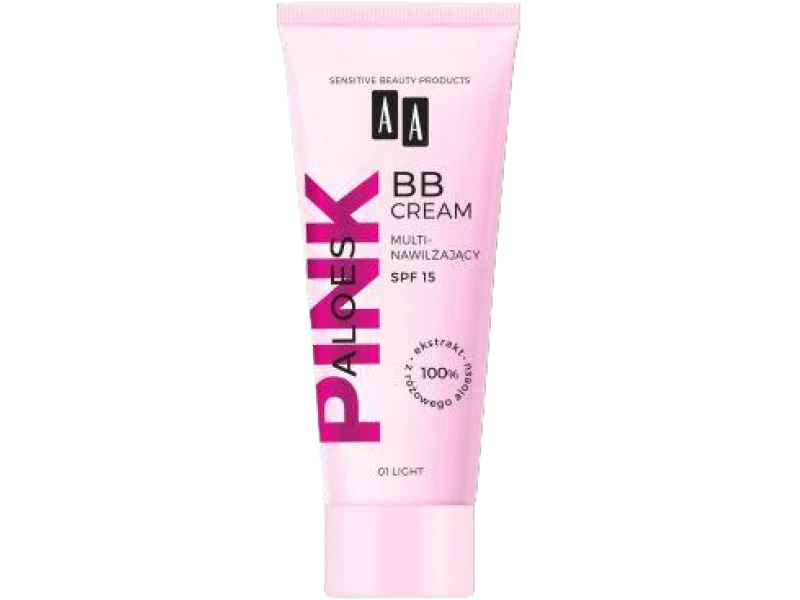 AA Aloes Pink multinawilżający BB z SPF15, 01 light, krem