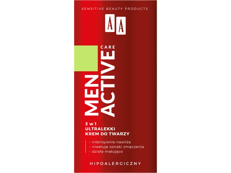 AA Men Active Care 3w1 ultralekki krem do twarzy