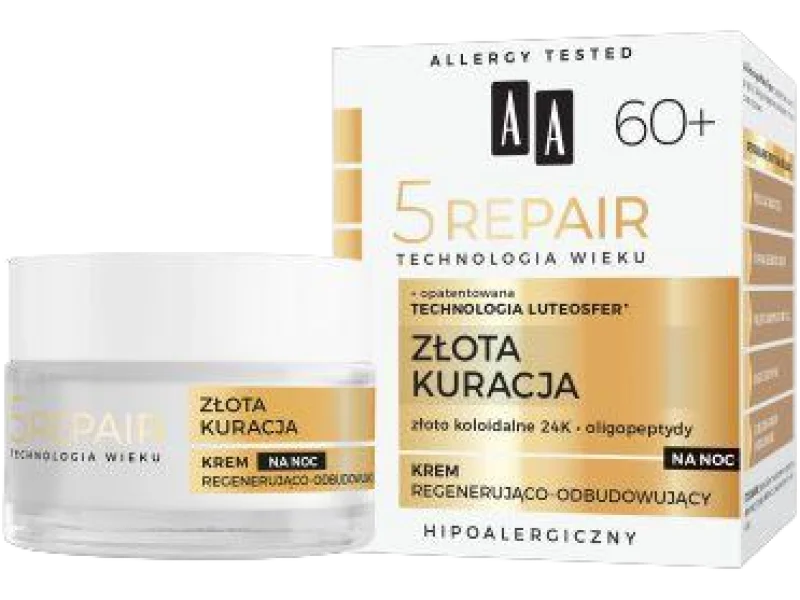 AA Technologia Wieku 5Repair 60+ na noc regenerująco-odbudowujący, krem
