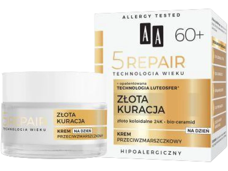 AA Technologia Wieku 5Repair 60+ złota kuracja dzienny przeciwzmarszczkowy, krem