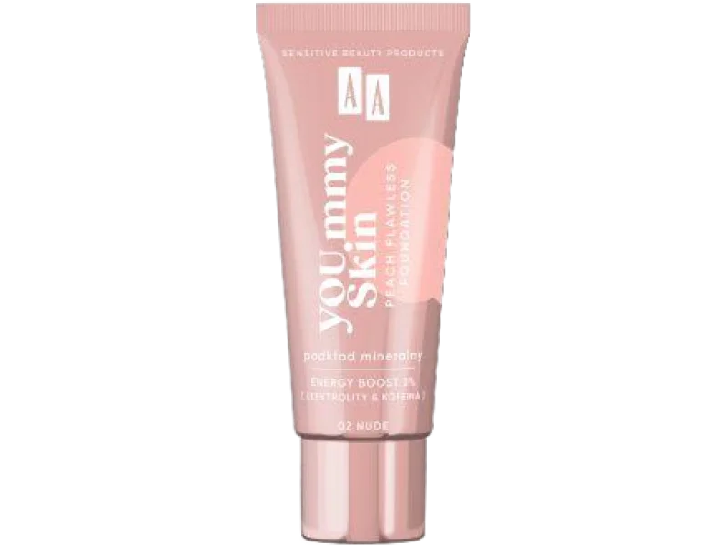 AA YOU.mmy Skin Peach Flawless Foundation, 02 Nude, podkład