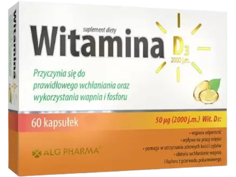 ALG Pharma Witamina D3, kapsułki miękkie, 50 µg
