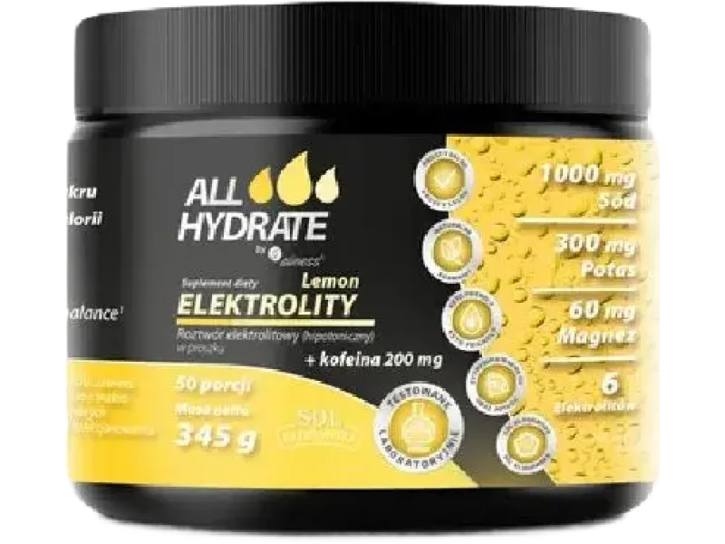 Aliness ALLHydrate, elektrolity lemon + kofeina, proszek