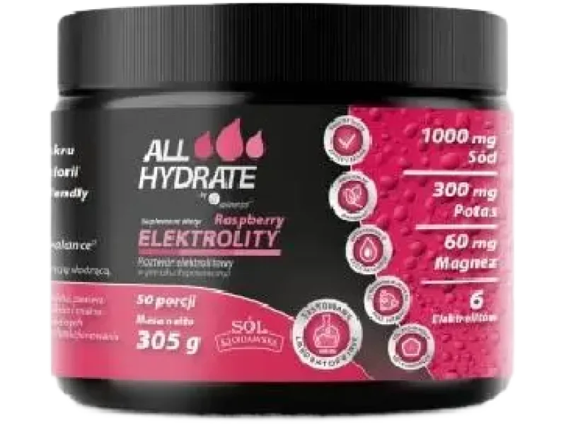 Aliness ALLHydrate elektrolity, smak malinowy, proszek