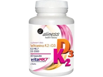 Zdjęcie produktu ALINESS Witamina K2 MK-7 z Natto + D3, kapsułki