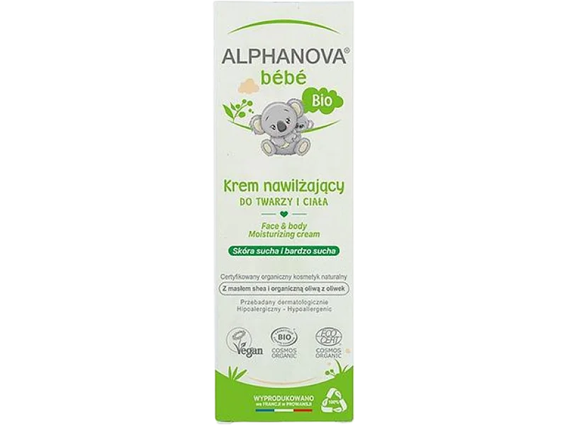 Alphanova Bebe nawilżający krem do twarzy i ciała Bio